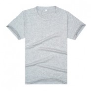 【2014新品】麻灰色精品莱卡棉空白文化衫（可印字或图案）