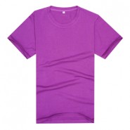 【2014新品】紫色款品质莱卡棉制作文化衫（可印字或图案）