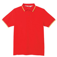 定制款经典红色撞色领设计POLO衫